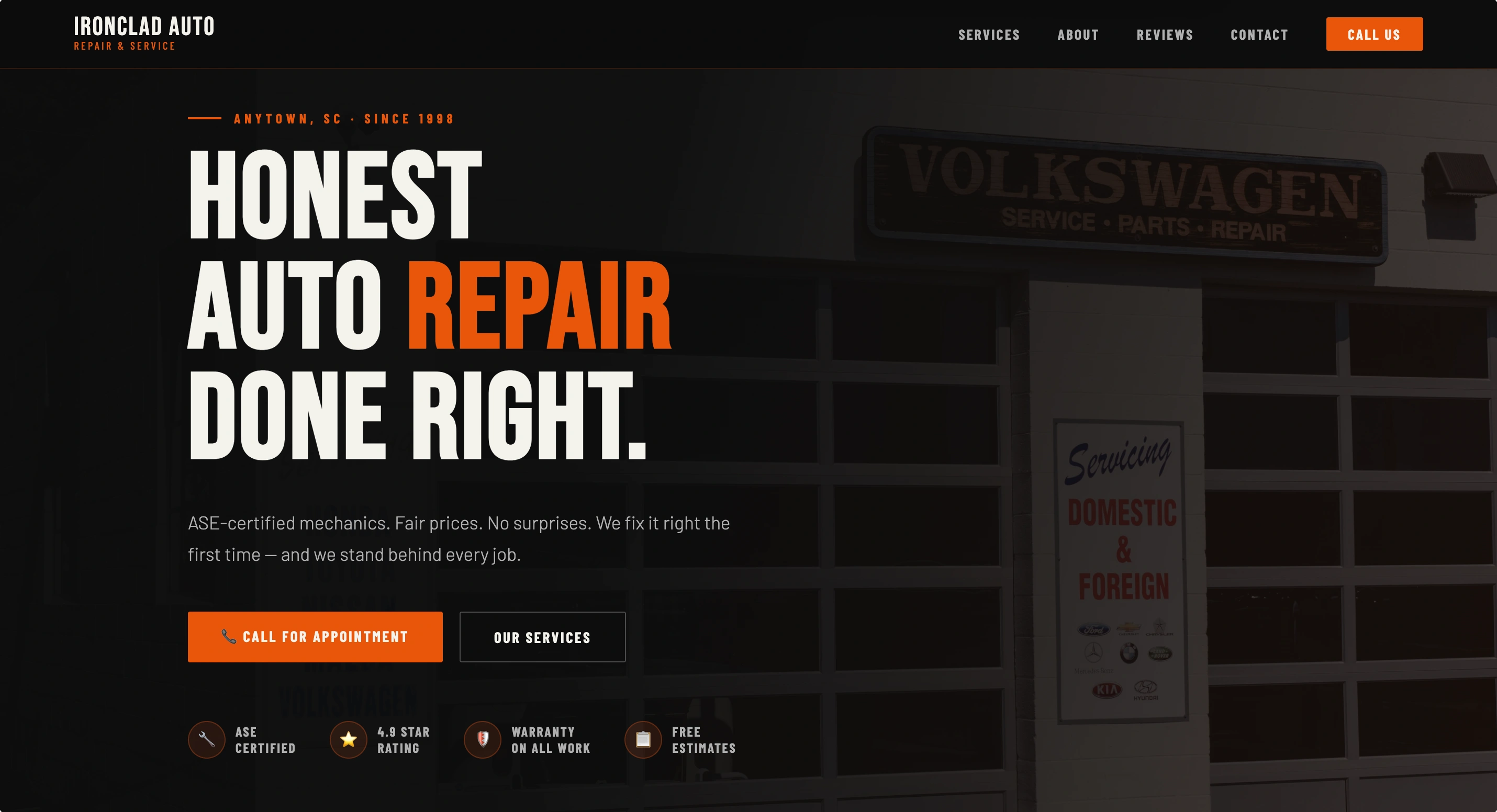 Auto Repair Sample Site