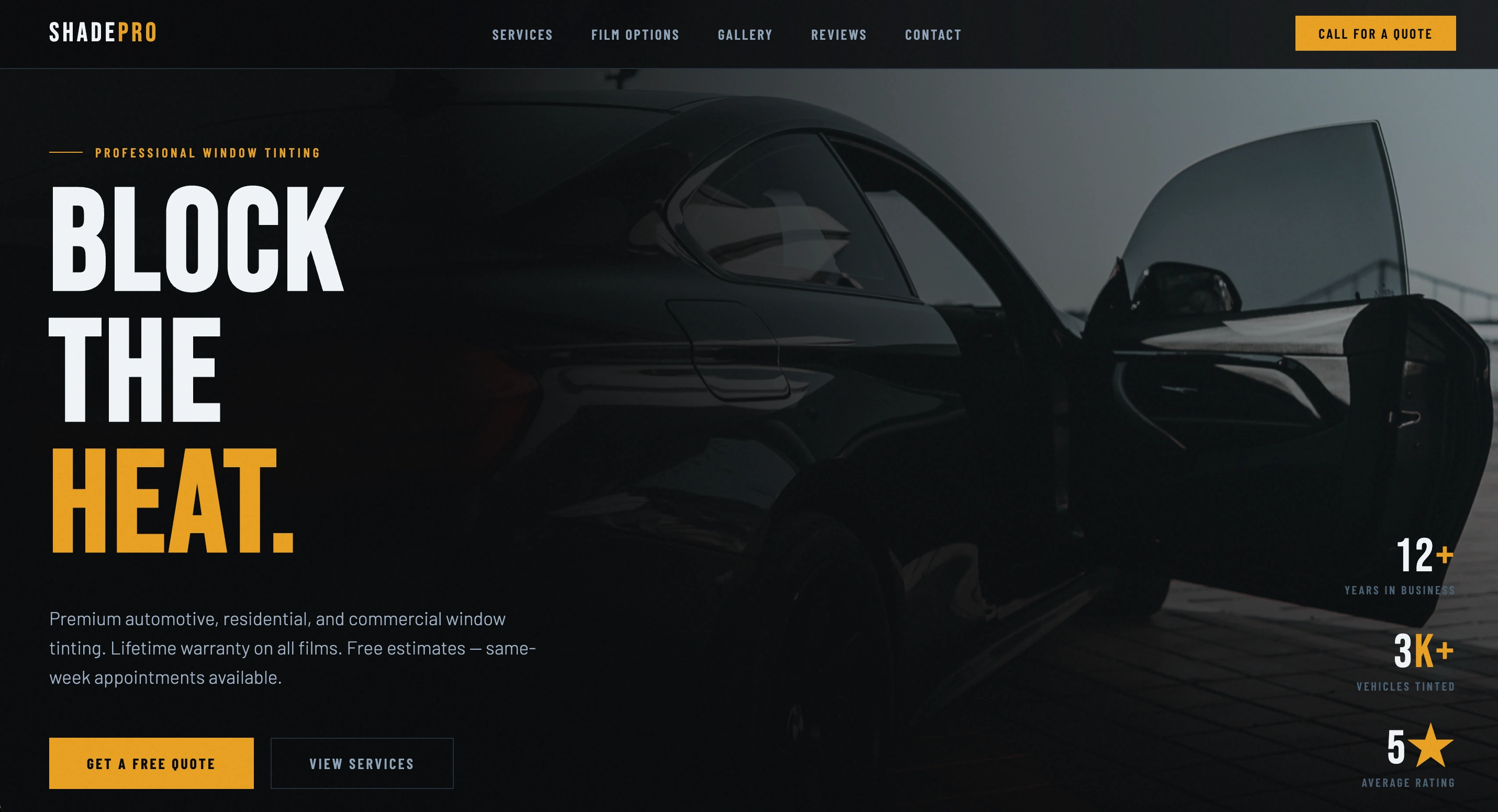 Window Tinting Sample Site
